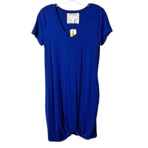 CUPIO BLUSH MINI BLUE SHORT SLEEVE WOMEN KNOT DRESS SIZE SMALL BRAND NEW